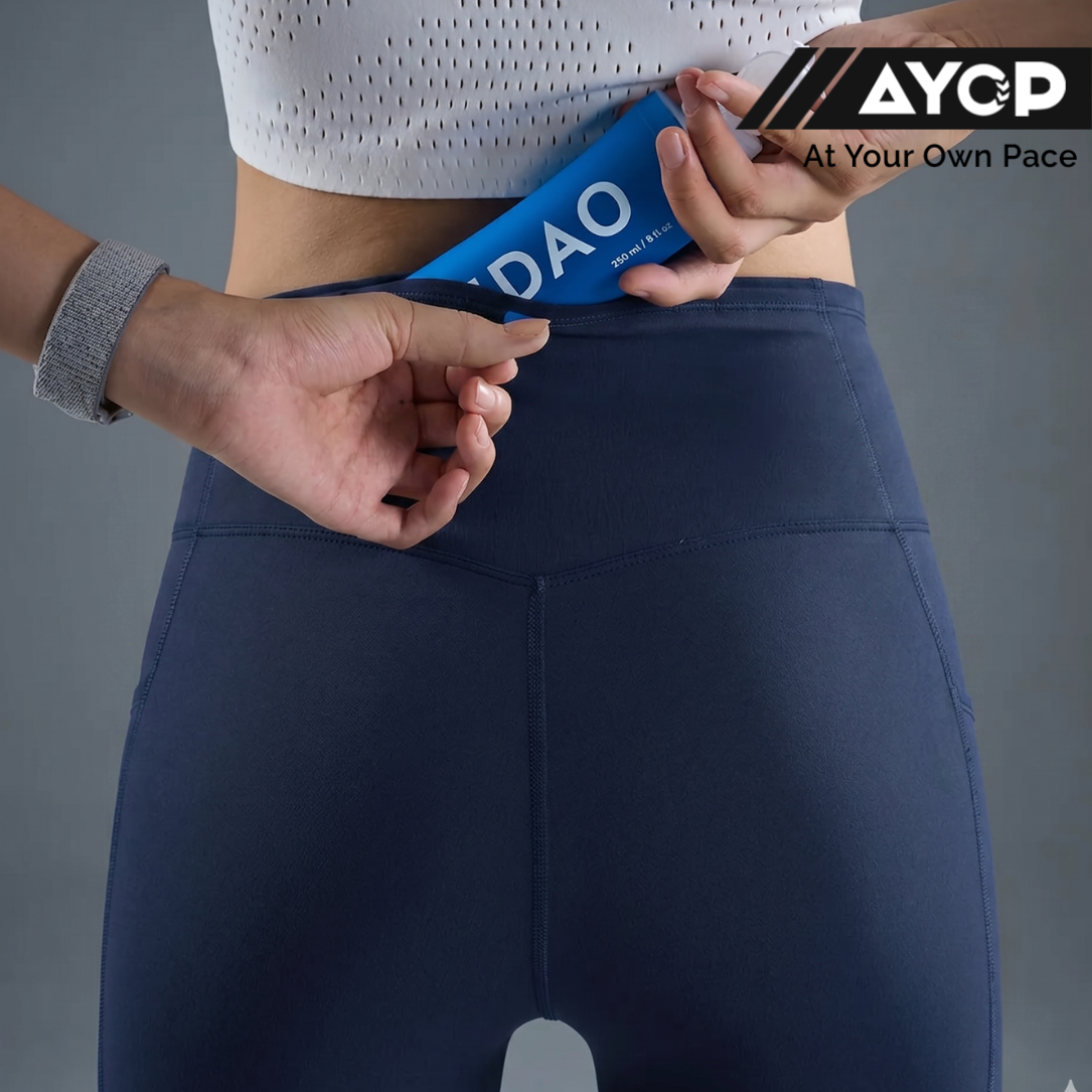 Nedao Skin+ Motion Pocket Women's Running Leggings - Navy Blue