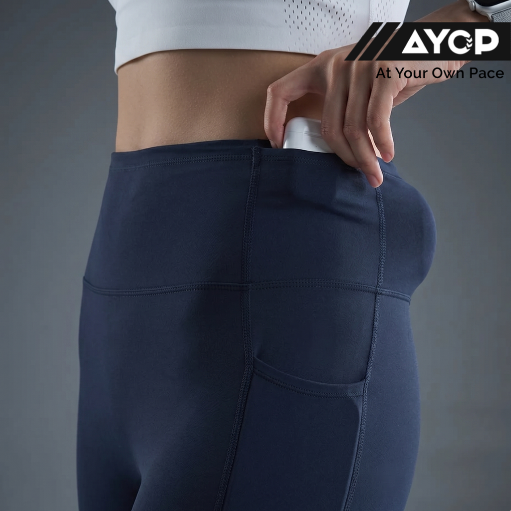 Nedao Skin+ Motion Pocket Women's Running Leggings - Navy Blue