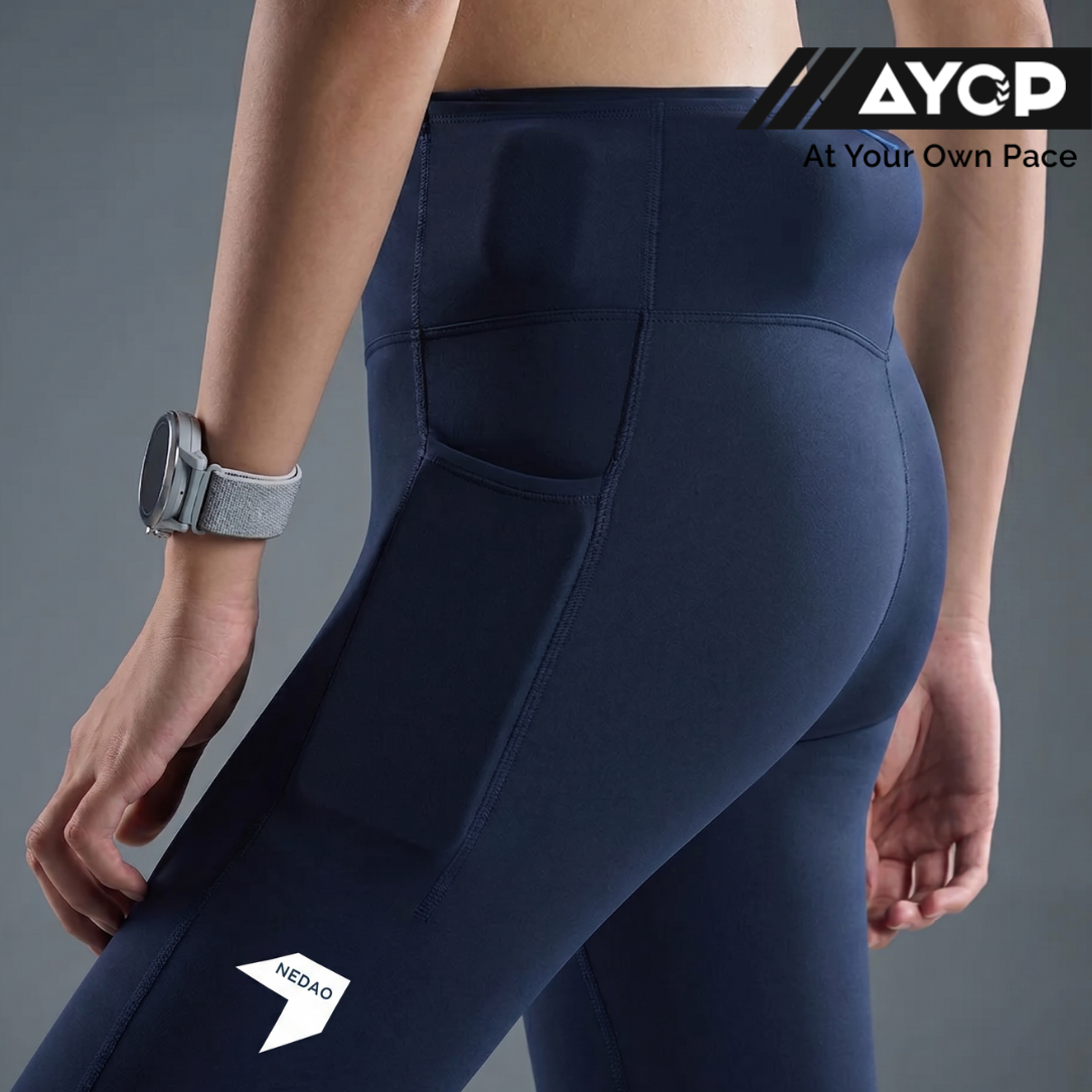 Nedao Skin+ Motion Pocket Women's Running Leggings - Navy Blue
