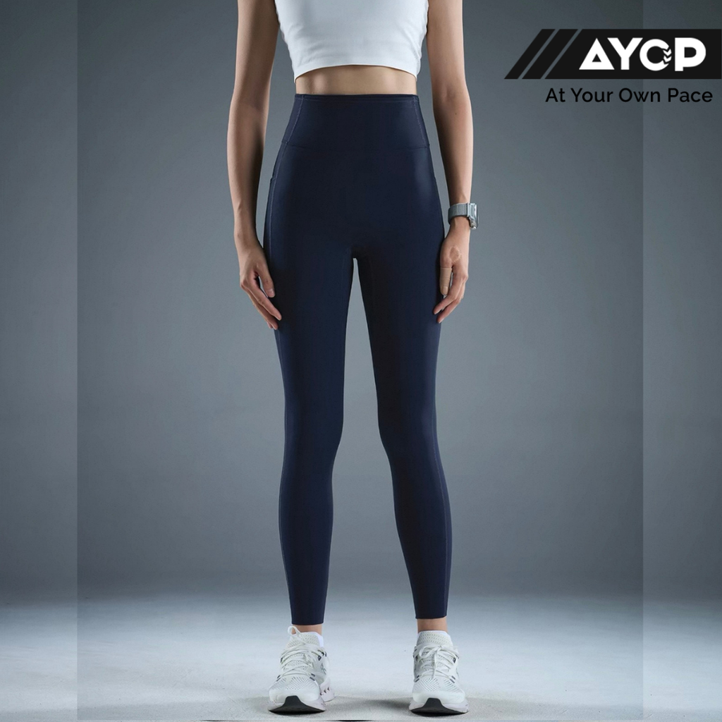 Nedao Skin+ Motion Pocket Women's Running Leggings - Navy Blue