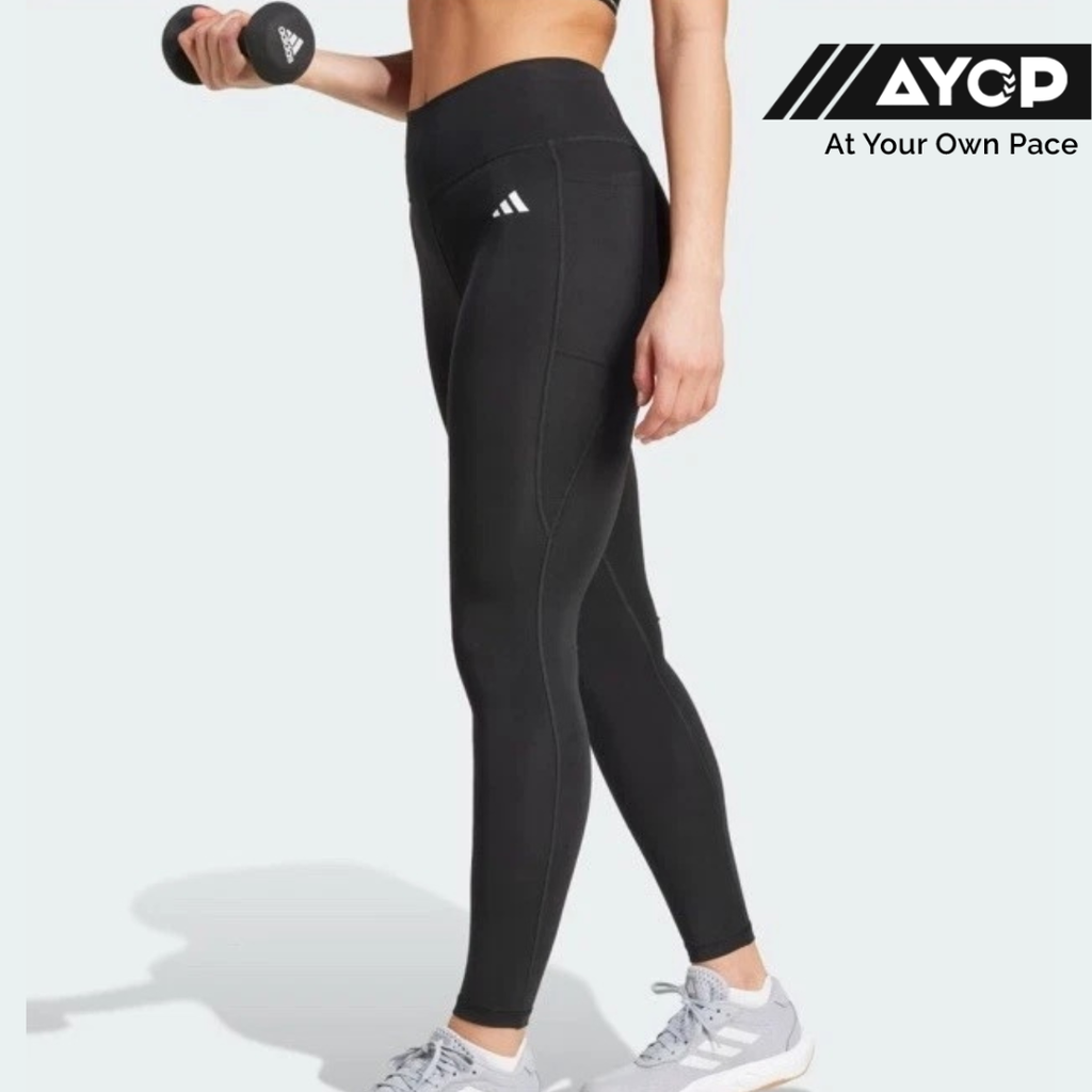 Adidas Optime Essentials Stash Pocket Full-Length Women's Running Leggings - Black