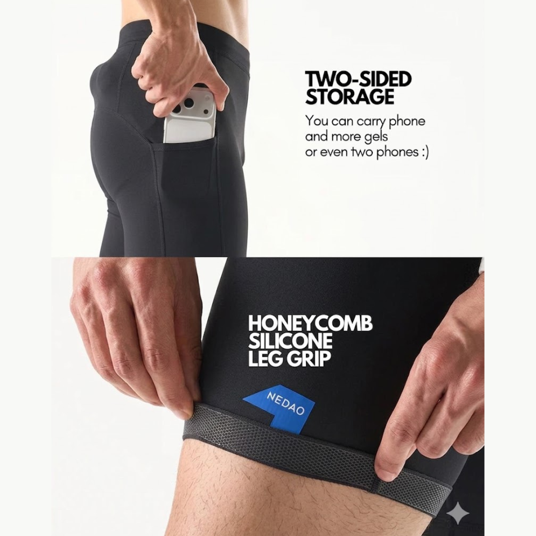 Nedao VelocityX Pro Plain GhostDry 7-inch Men's Running Tights