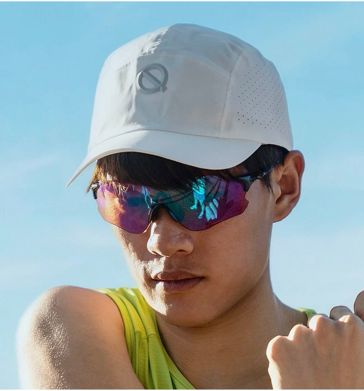 Qinkung Lightweight Marathon Unisex Cap 2.0 - White Blue Grey