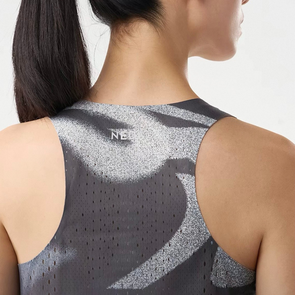 Nedao QiFlow Vortex Aurora Men's Running Singlet - Black