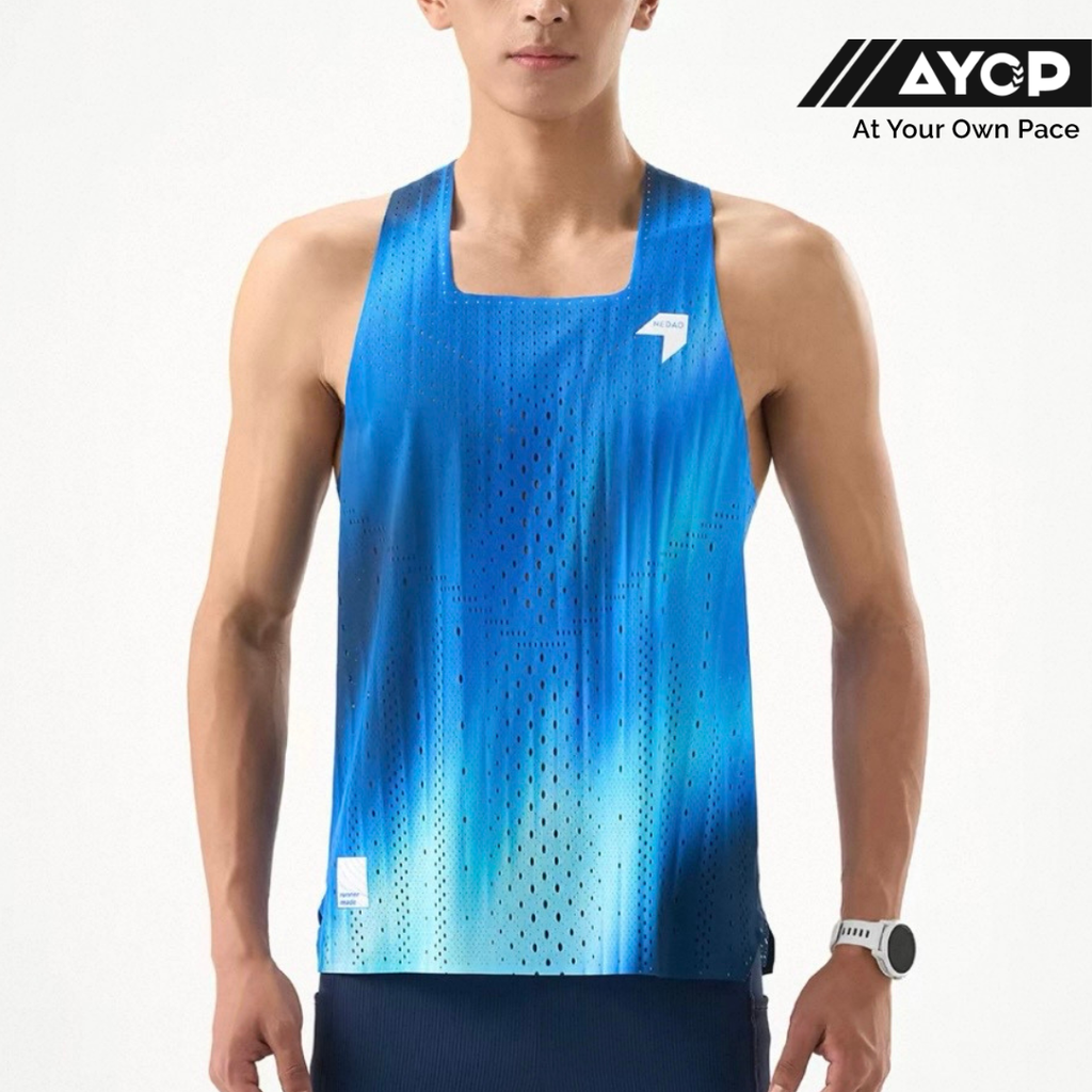 Nedao QiFlow Vortex Aurora Running Singlet - Nedao Blue