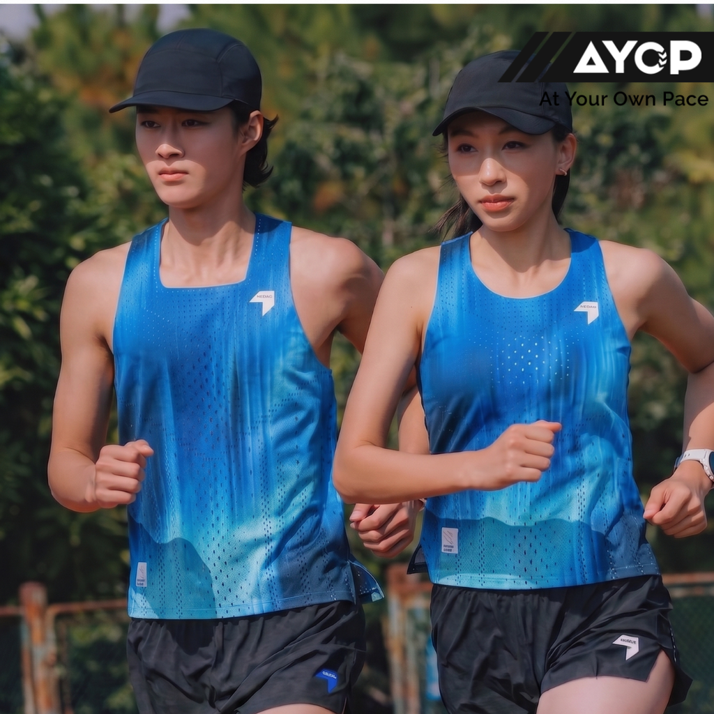 Nedao QiFlow Vortex Aurora Running Singlet - Nedao Blue