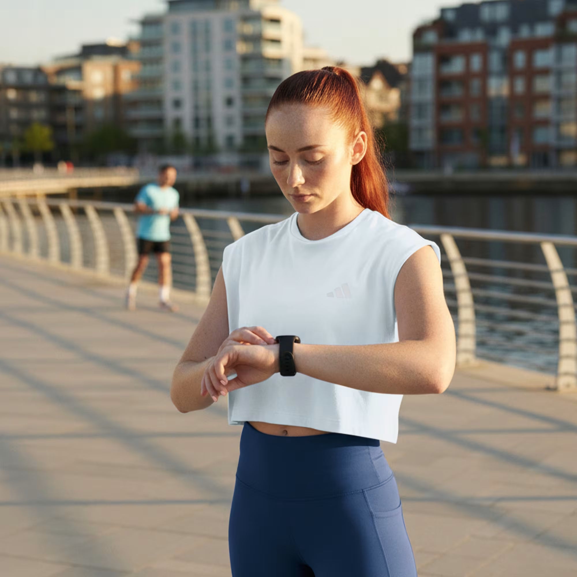 Adidas Adi365 Running Essentials Crop Top - Crystal Sky