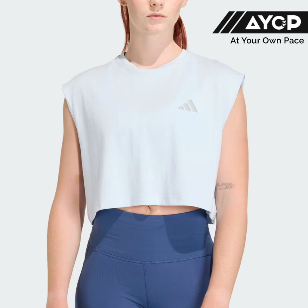 Adidas Adi365 Running Essentials Crop Top - Crystal Sky