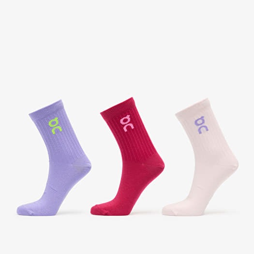 (3 Pair) ON Running High Crew Socks - Orchid Comet