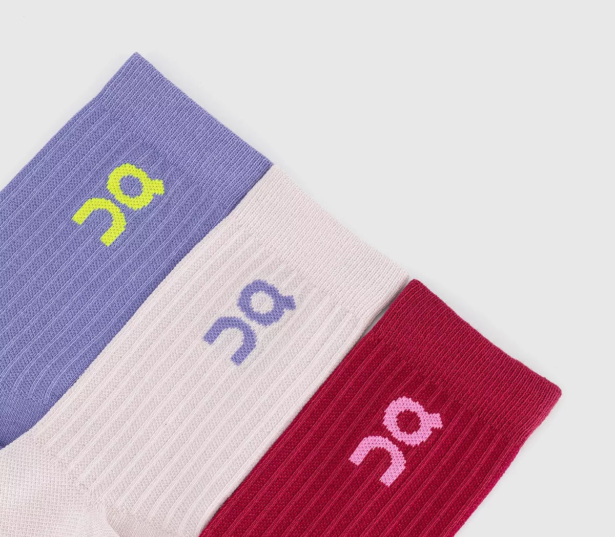 (3 Pair) ON Running High Crew Socks - Orchid Comet