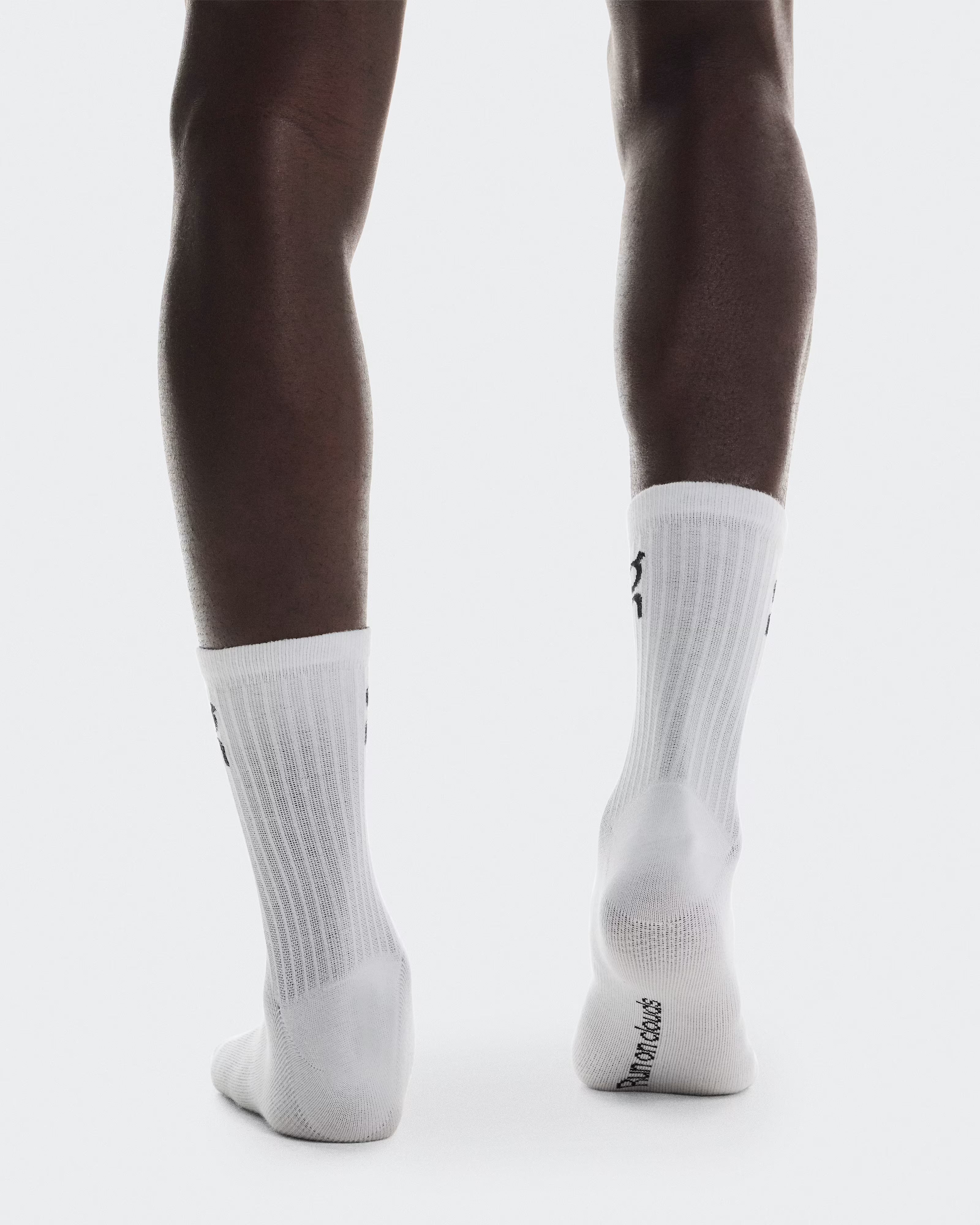 (1 Pair) ON Running Logo Socks High Crew - White