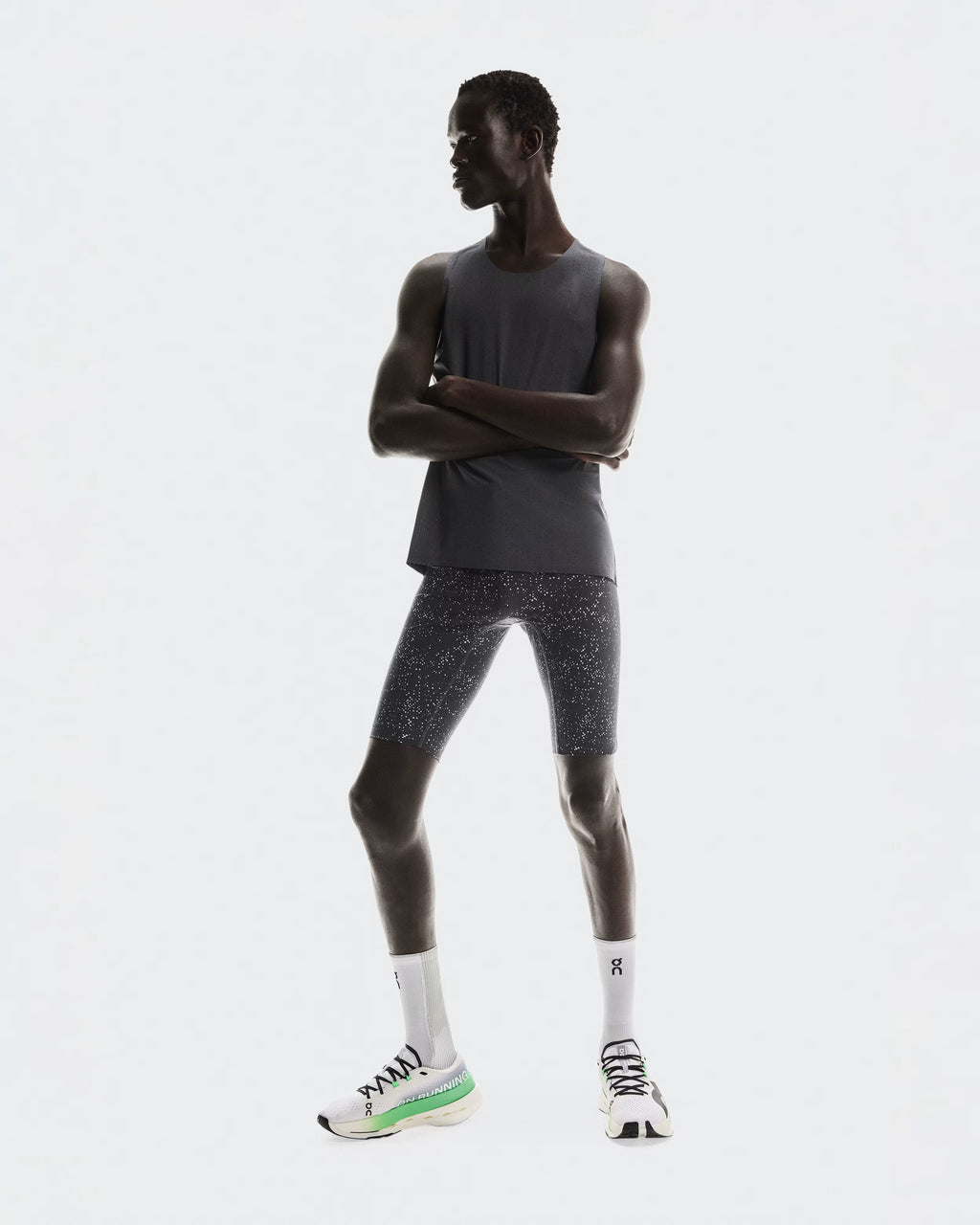 ON Running Race Half Men's Tights - Iron Glacier