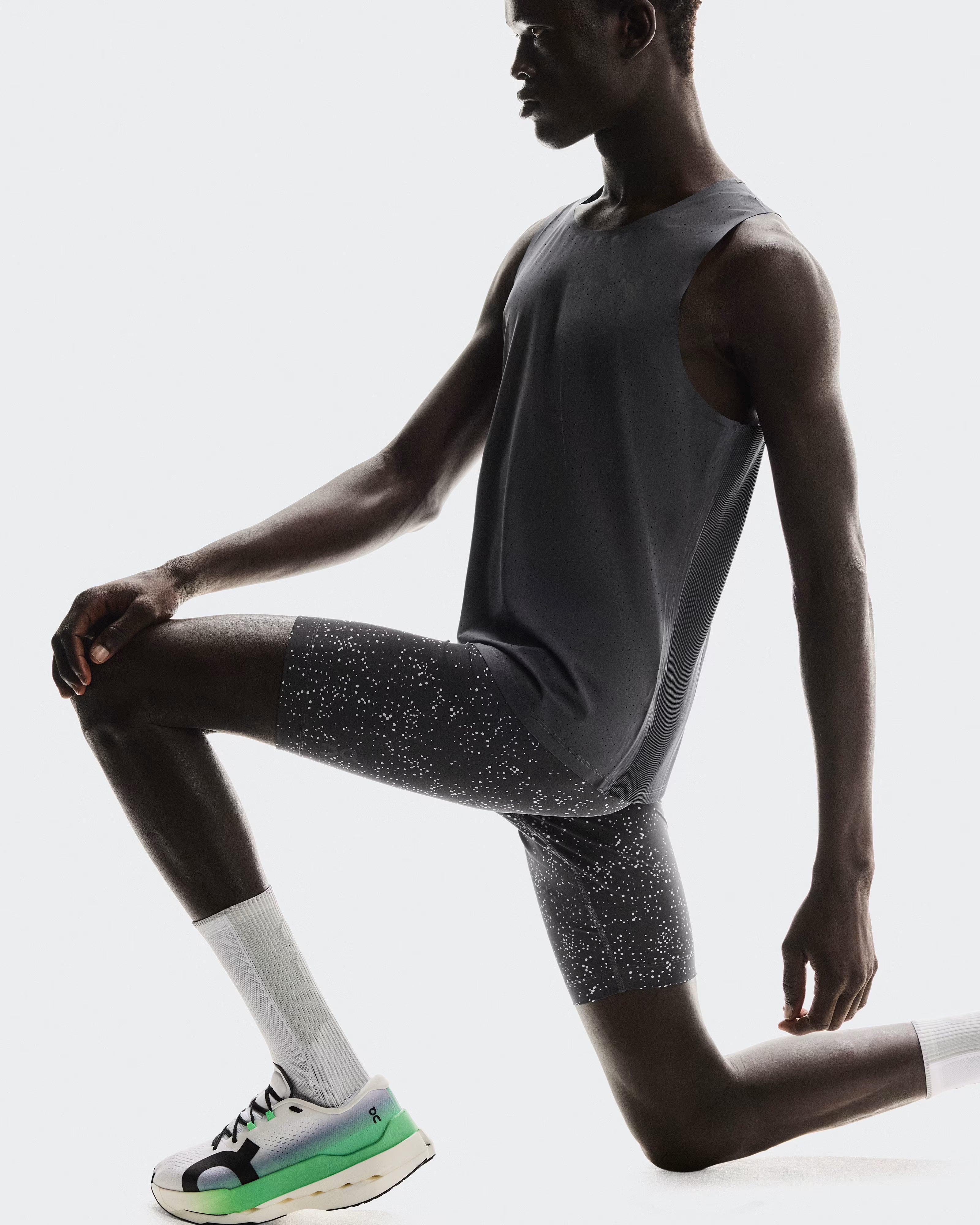 ON Running Race Half Men's Tights - Iron Glacier