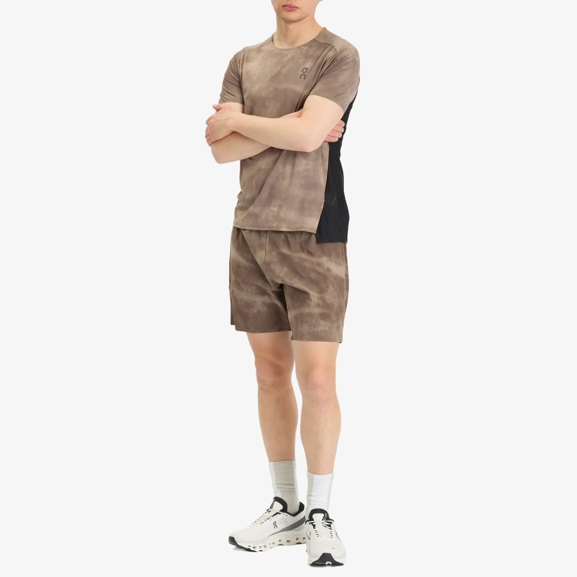 On Performance-T AOP Men's Running Top - Cinder Black