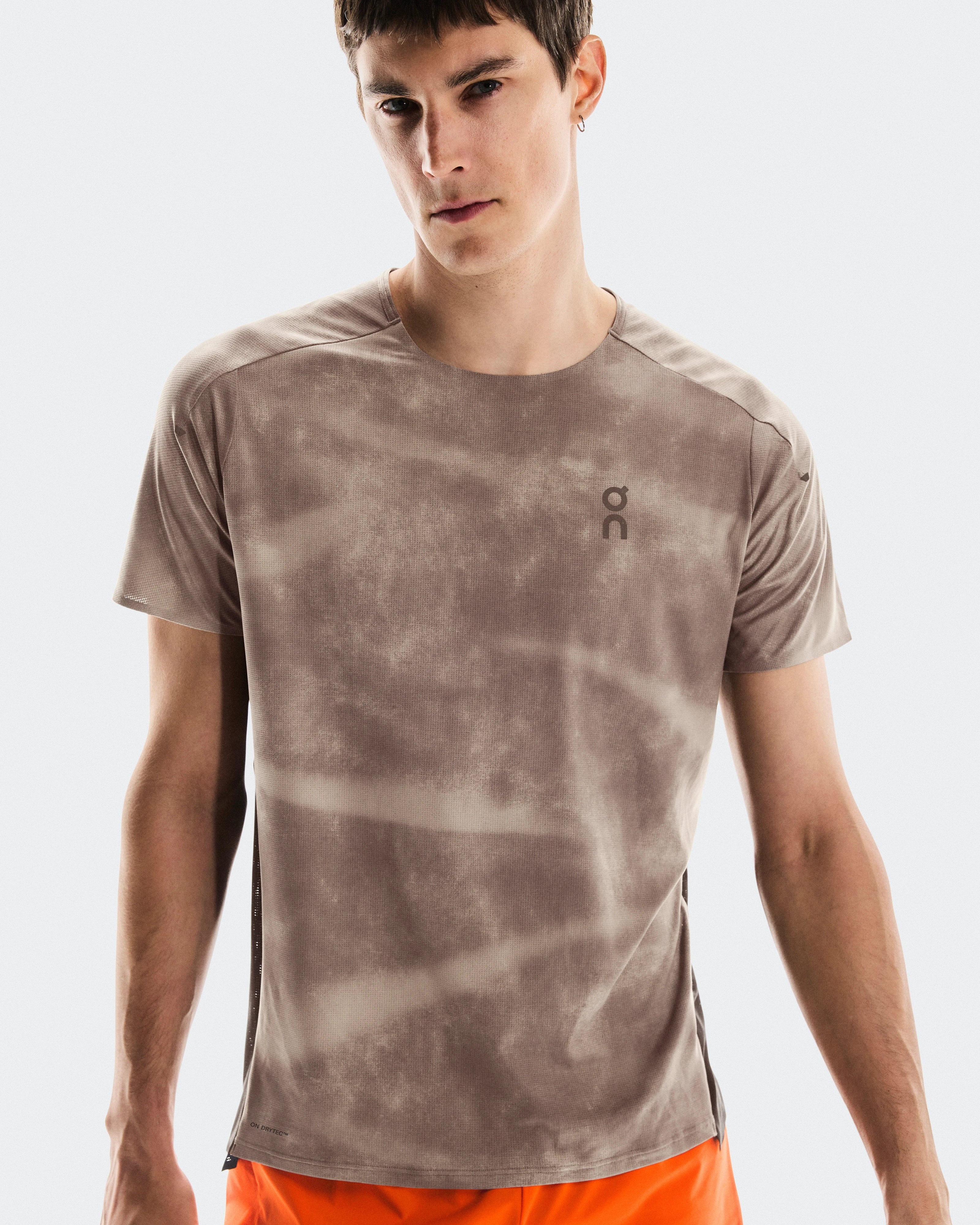 On Performance-T AOP Men's Running Top - Cinder Black