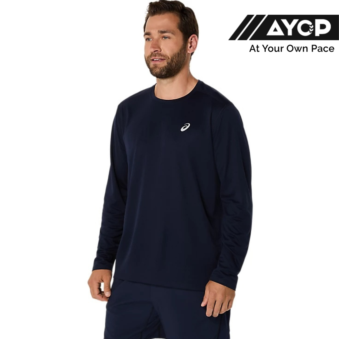 Asics Silver Long Sleeve Men's Running Top - Midnight Black