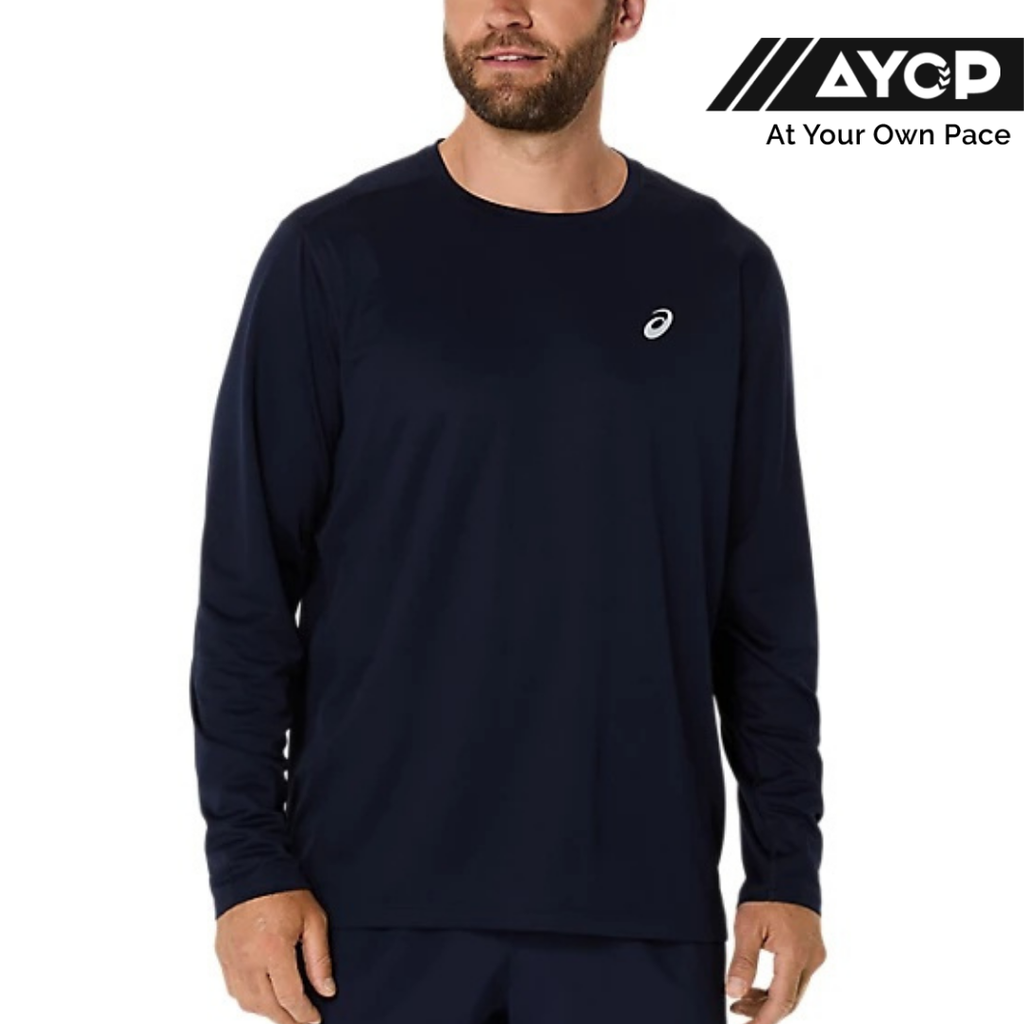Asics Silver Long Sleeve Men's Running Top - Midnight Black