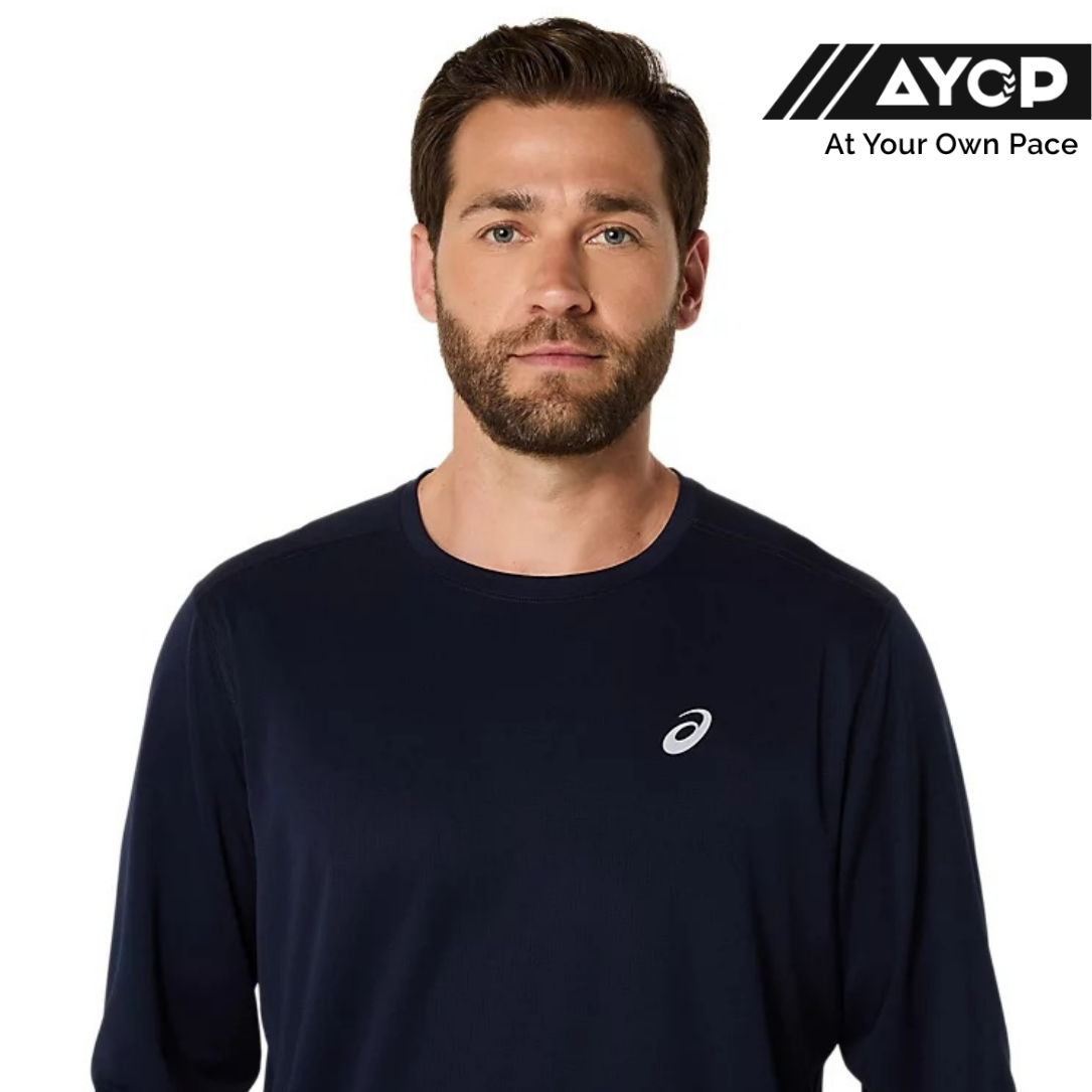 Asics Silver Long Sleeve Men's Running Top - Midnight Black