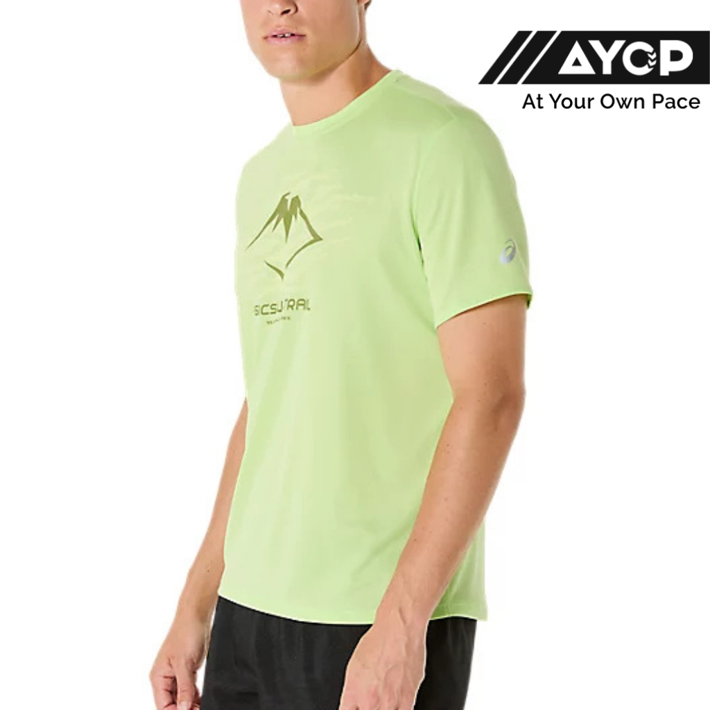 Asics Fujitrail Logo Short Sleeve Men's Running Tops - Lime Green