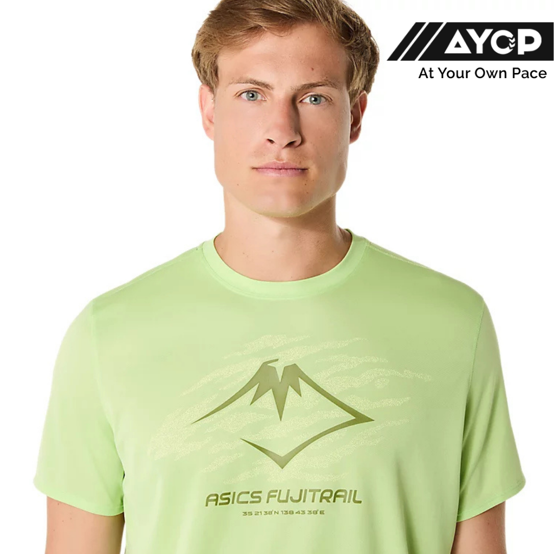 Asics Fujitrail Logo Short Sleeve Men's Running Tops - Lime Green