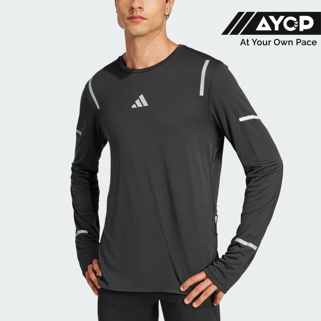 Adidas Ultimate Reflective Long Sleeve Men's Running Tops - Black