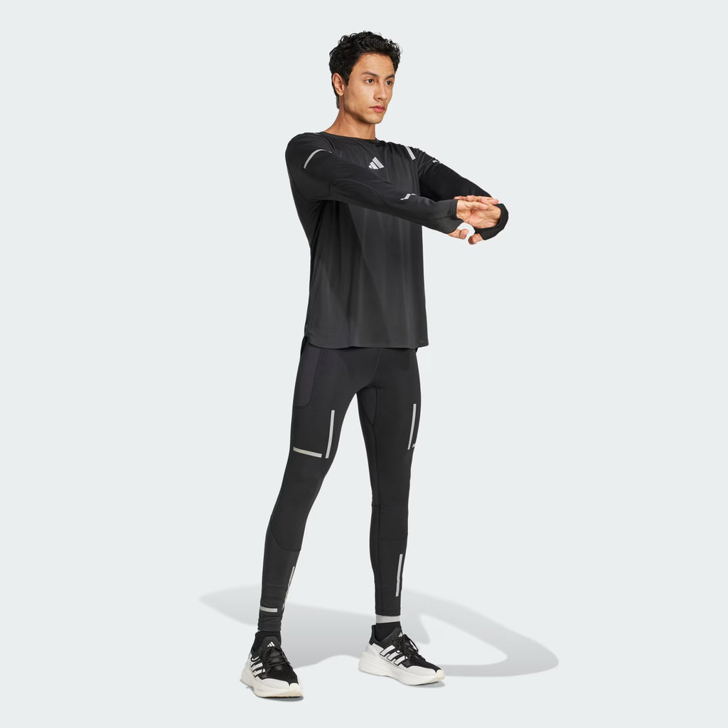 Adidas Ultimate Reflective Long Sleeve Men's Running Tops - Black