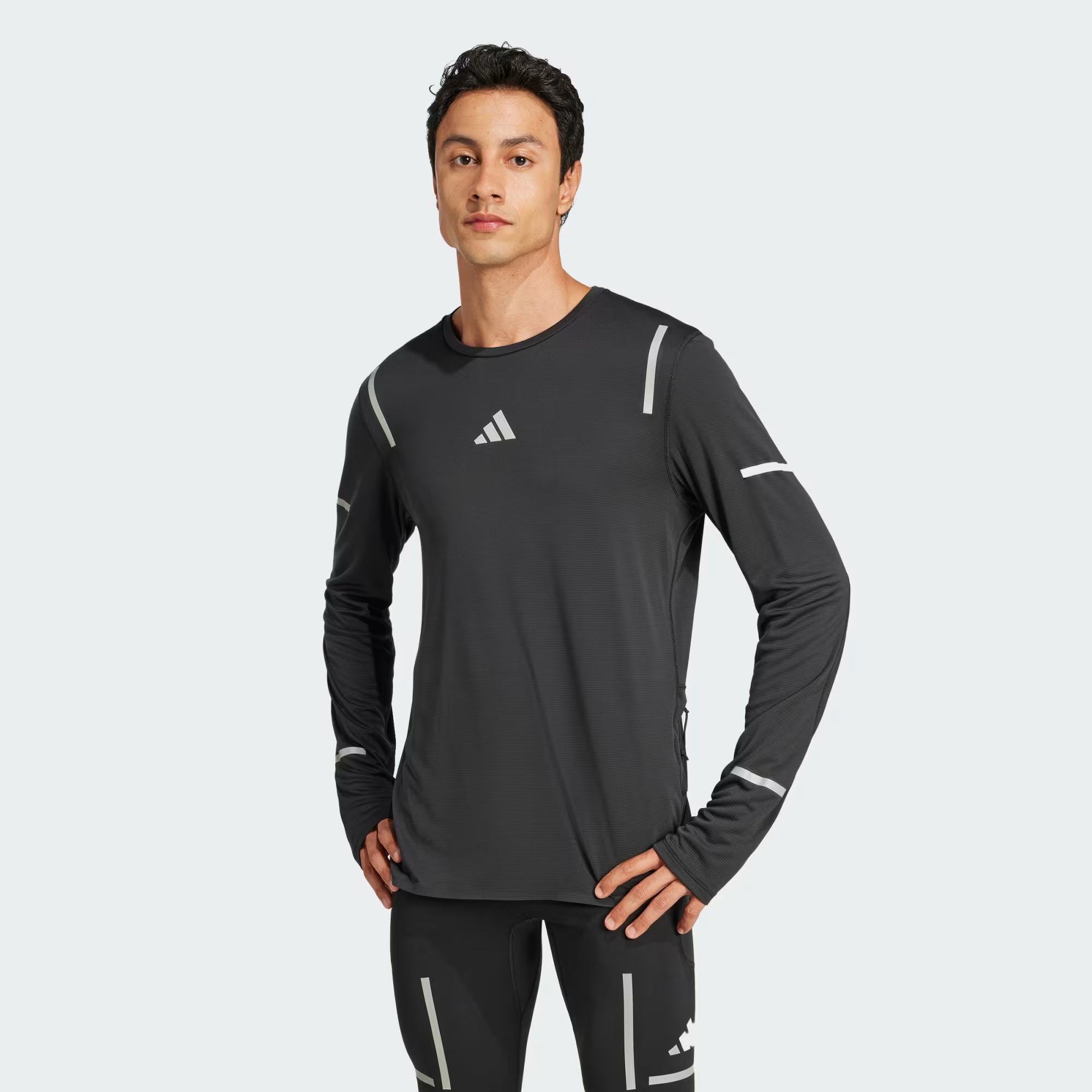 Adidas Ultimate Reflective Long Sleeve Men's Running Tops - Black