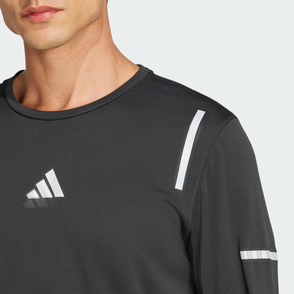 Adidas Ultimate Reflective Long Sleeve Men's Running Tops - Black