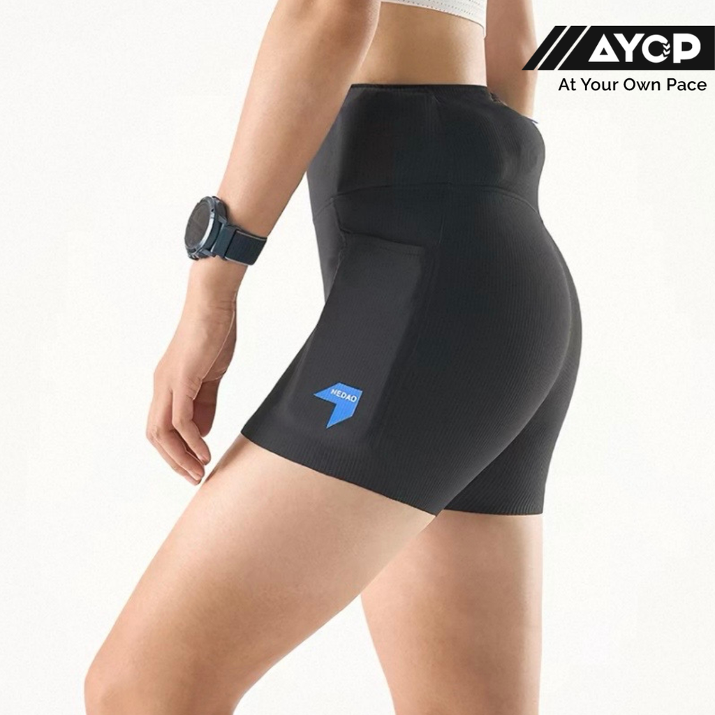 Nedao VelocityX Ghostdry 1/4 Women's Running Tights - Black