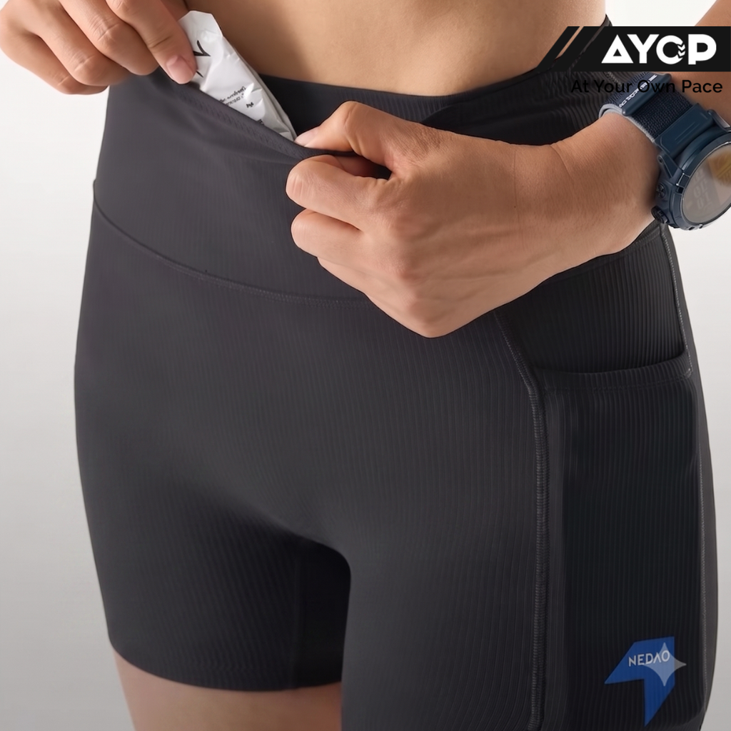 Nedao VelocityX Ghostdry 1/4 Women's Running Tights - Black