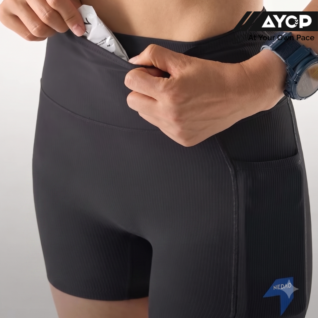 Nedao VelocityX Ghostdry 1/4 Women's Running Tights - Black