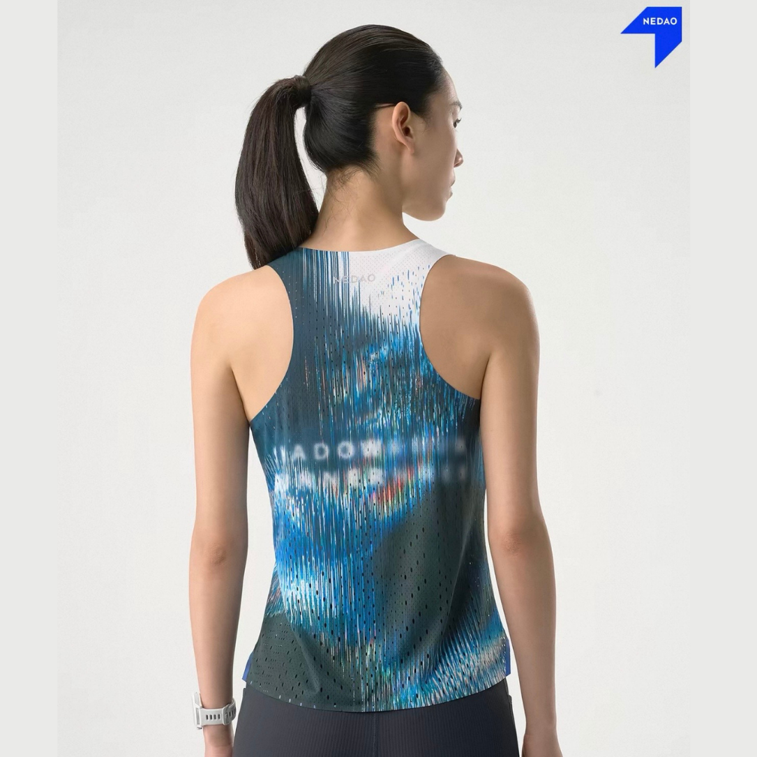 Nedao QiFlow Vortex Running Singlet - Navy Blue