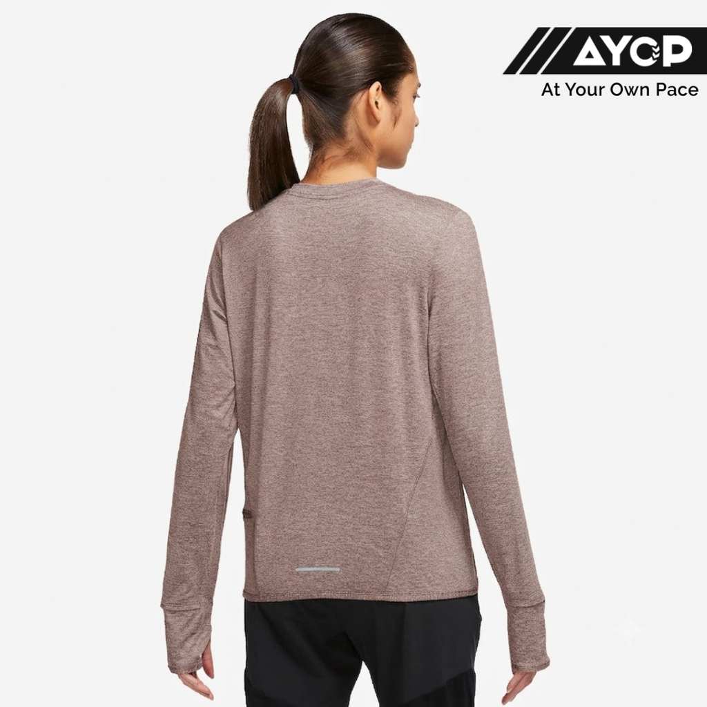 Nike Dri-FIT Swift Element UV Crew-Neck Women's Running Top - Mink Brown