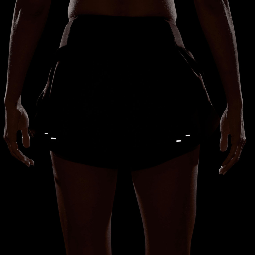 Nike Tempo Flow Swoosh Mid-Rise Brief-Lined Women's Running Shorts - Black