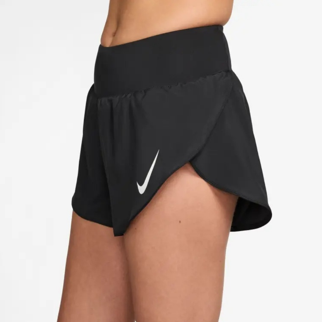 Nike Tempo Flow Swoosh Mid-Rise Brief-Lined Women's Running Shorts - Black