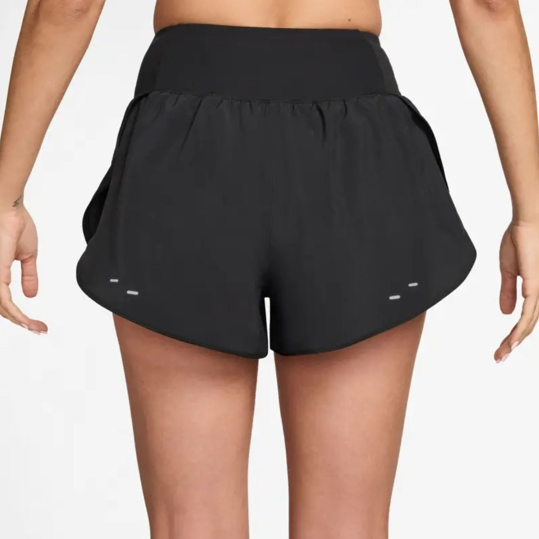 Nike Tempo Flow Swoosh Mid-Rise Brief-Lined Women's Running Shorts - Black
