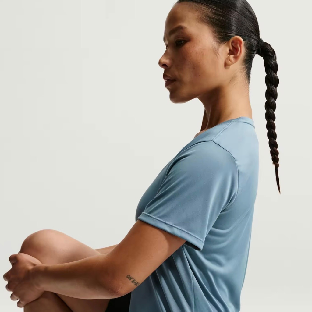 Nike Dri-FIT One Standard Fit Women's Running Tops - Smokey Blue