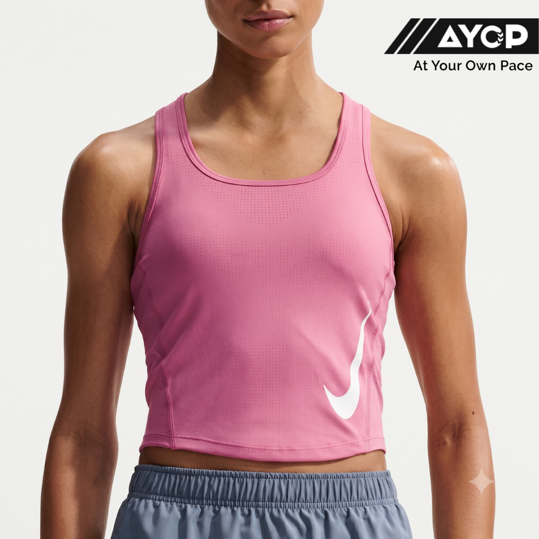 Nike Dri-FIT Tempo Swoosh Women's Running Tops - Peony