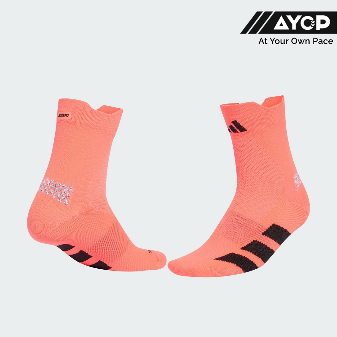 Adidas Adizero Running Quarter Running Socks - Solar Turbo