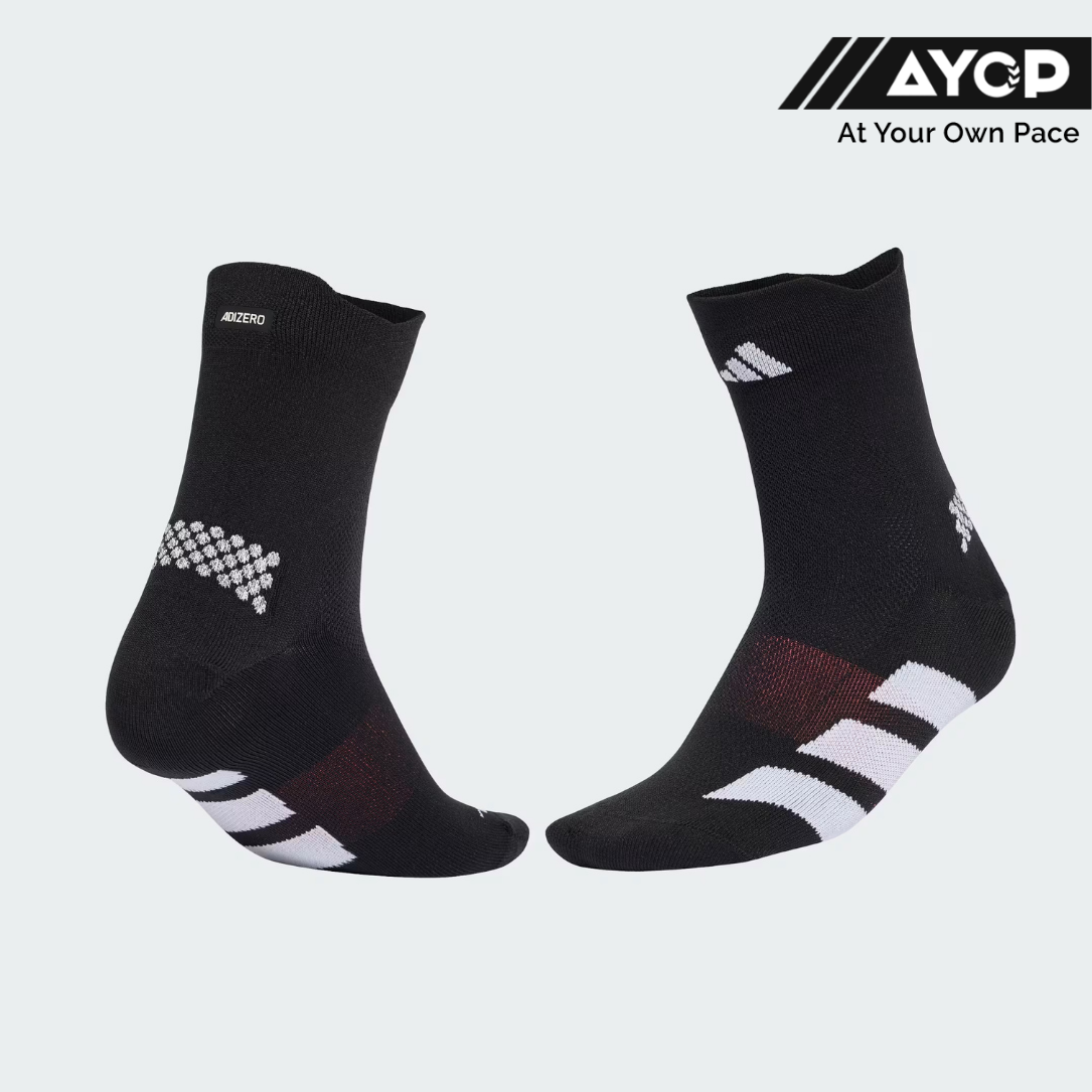 Adidas Adizero Running Quarter Running Socks - Black