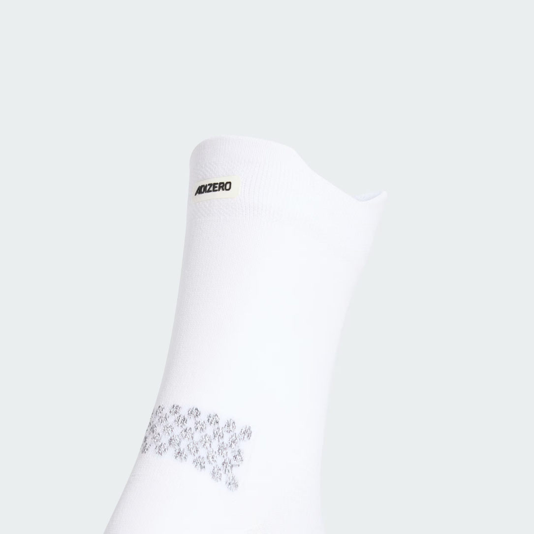 Adidas Adizero Running Quarter Running Socks - White