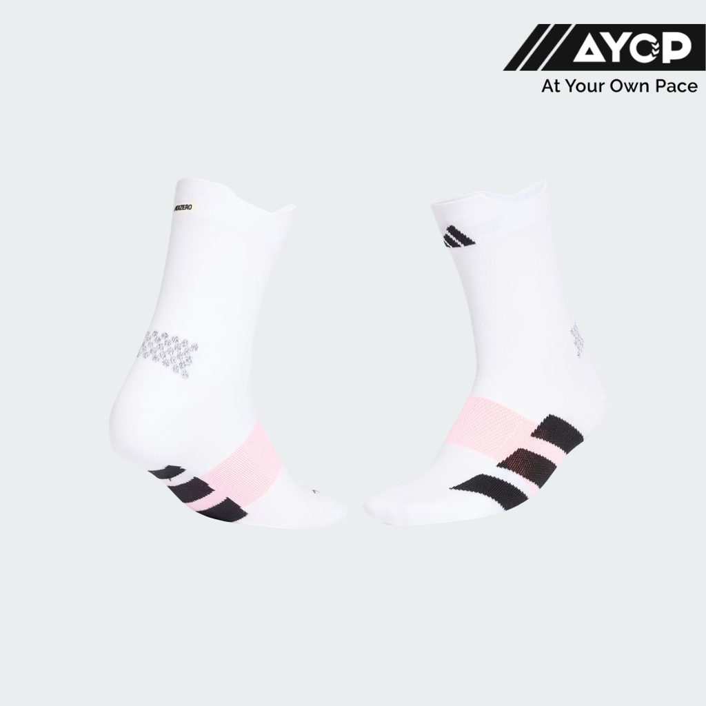 Adidas Adizero Running Quarter Running Socks - White