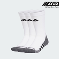 (3 Pairs) Adidas Performances CLIMACOOL Cushioned Crew Socks - White