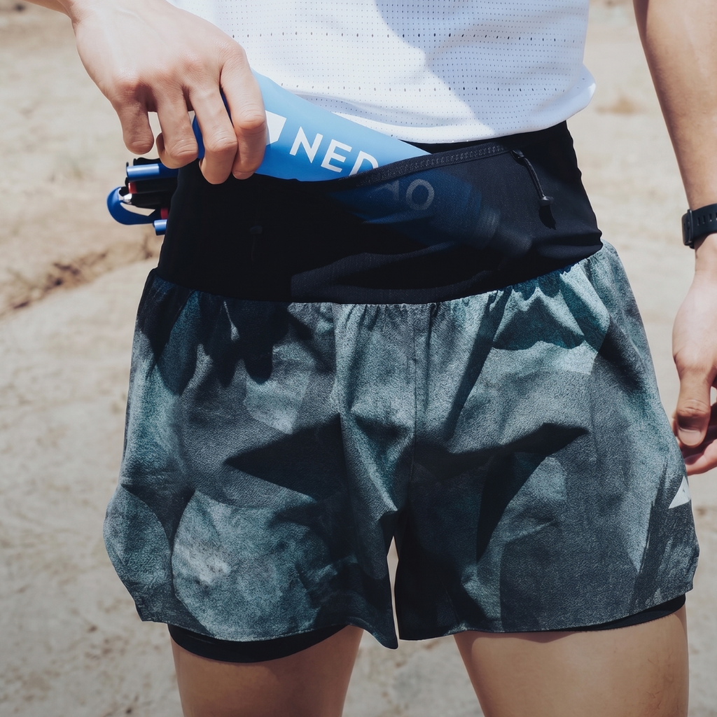 Nedao Reflective PowerPouch Lite 2-in-1 Men's Running Shorts - Lake Blue