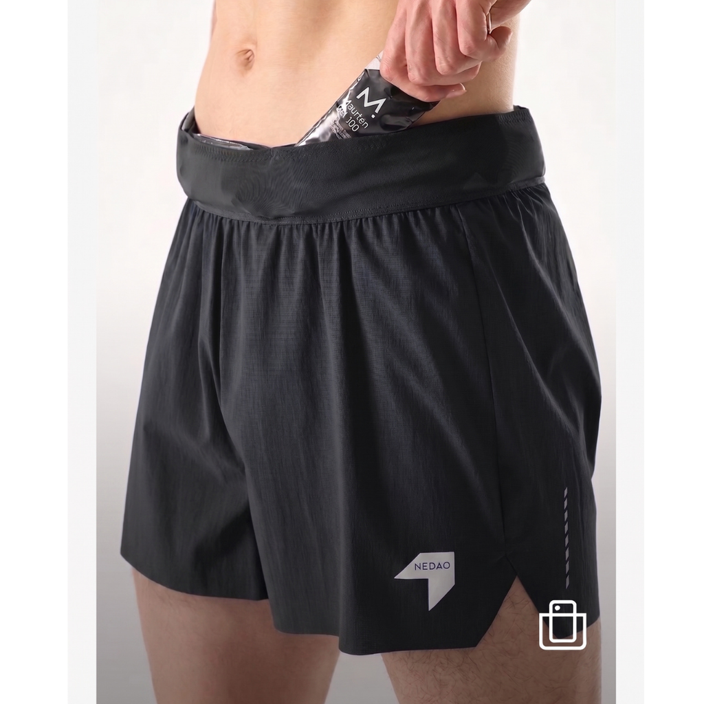 Nedao PowerPouch Lite 4-Inch V3.0 Running Shorts - Black