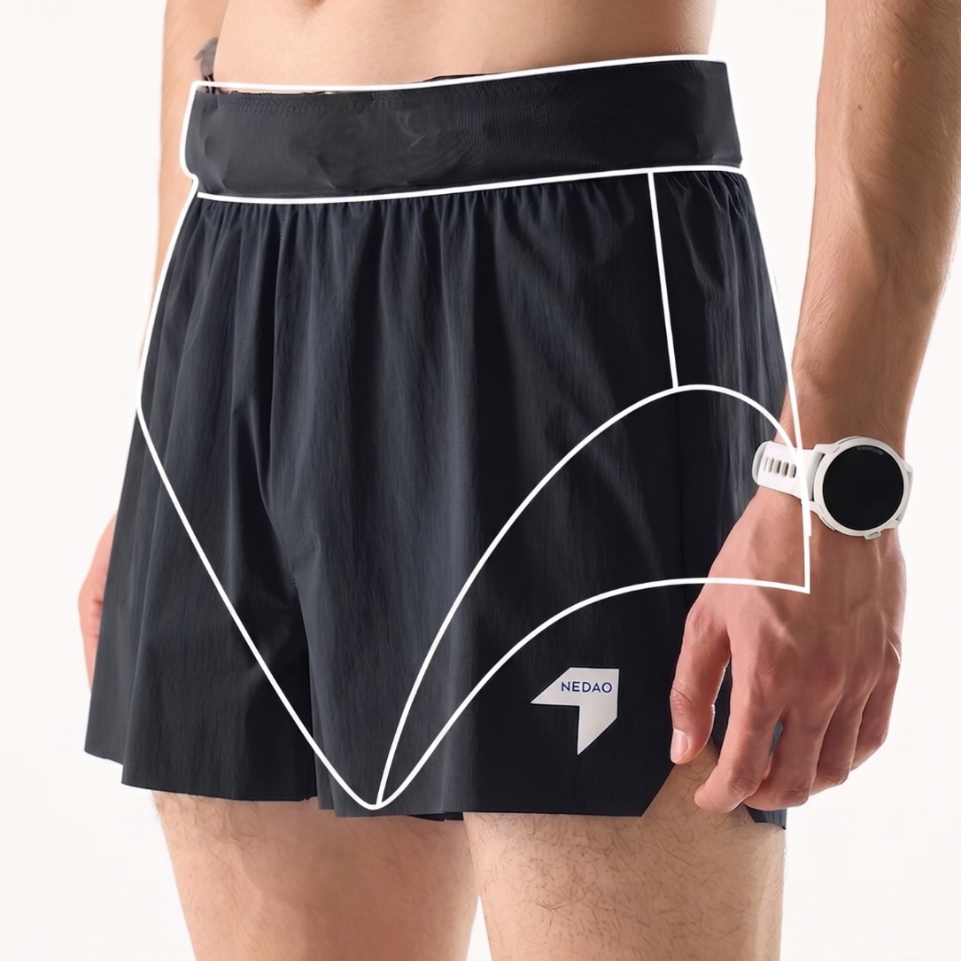Nedao PowerPouch Lite 4-Inch V3.0 Running Shorts - Black