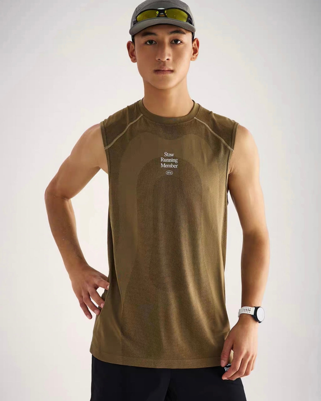 Staw Seamless Knit Men's Running Sleeveless