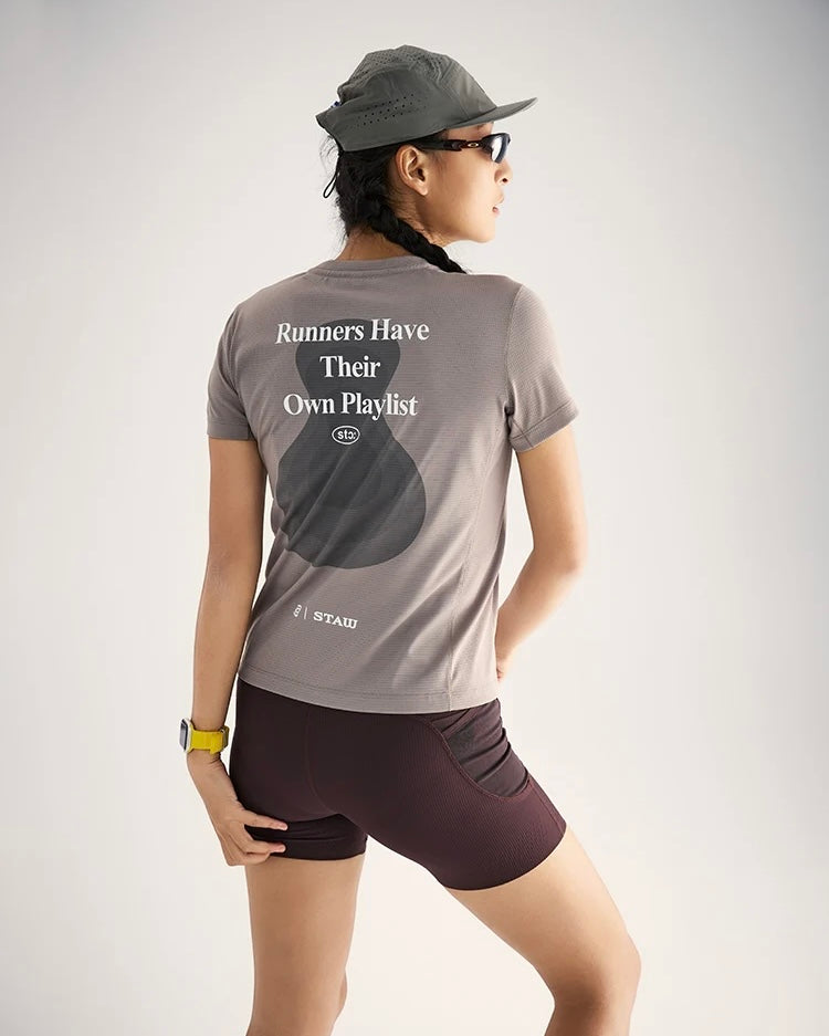 Staw Music Themed Printed Women's Running T-Shirt