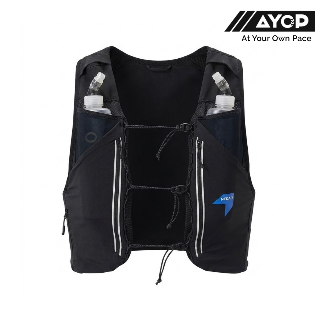 Nedao Trail Running Vest 8L - Black (+2 Soft Flask 500ml)
