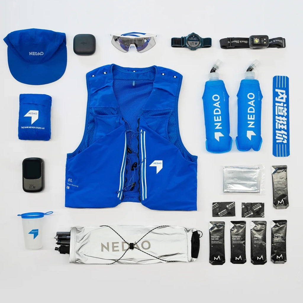 Nedao Trail Running Vest 8L - Blue (+2 Soft Flask 500ml)